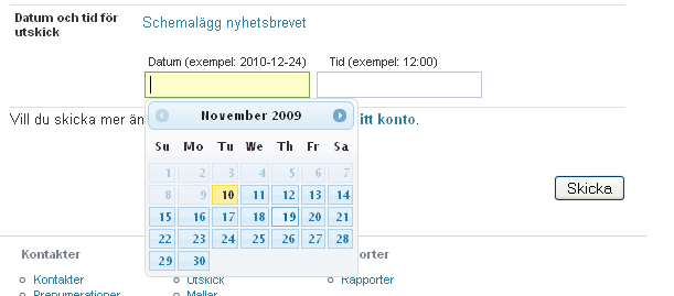 Schemalägg nyhetsbrev
