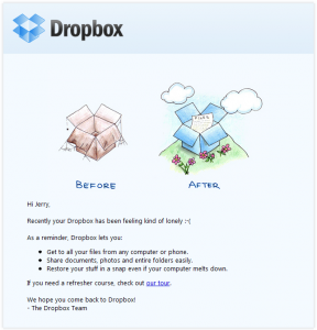marknadsföringskampanjer via e-post- dropbox